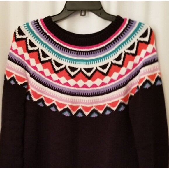 Talbots Women's Knit Sweater Nordic Style Long Sleeve Fair Isle Size Small - Picture 2 of 4